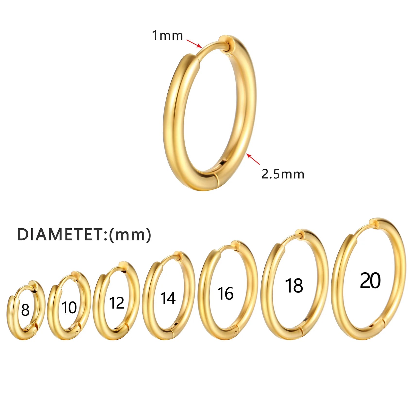 Stainless Steel Small Hoop Earrings